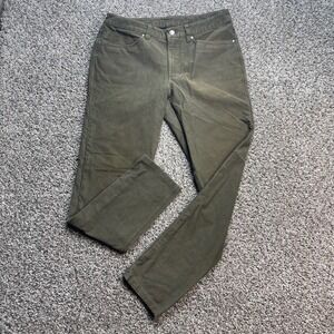 Lululemon Lab Men's 32x30 Canvas Jeans Olive Green Articulated Knee Straight